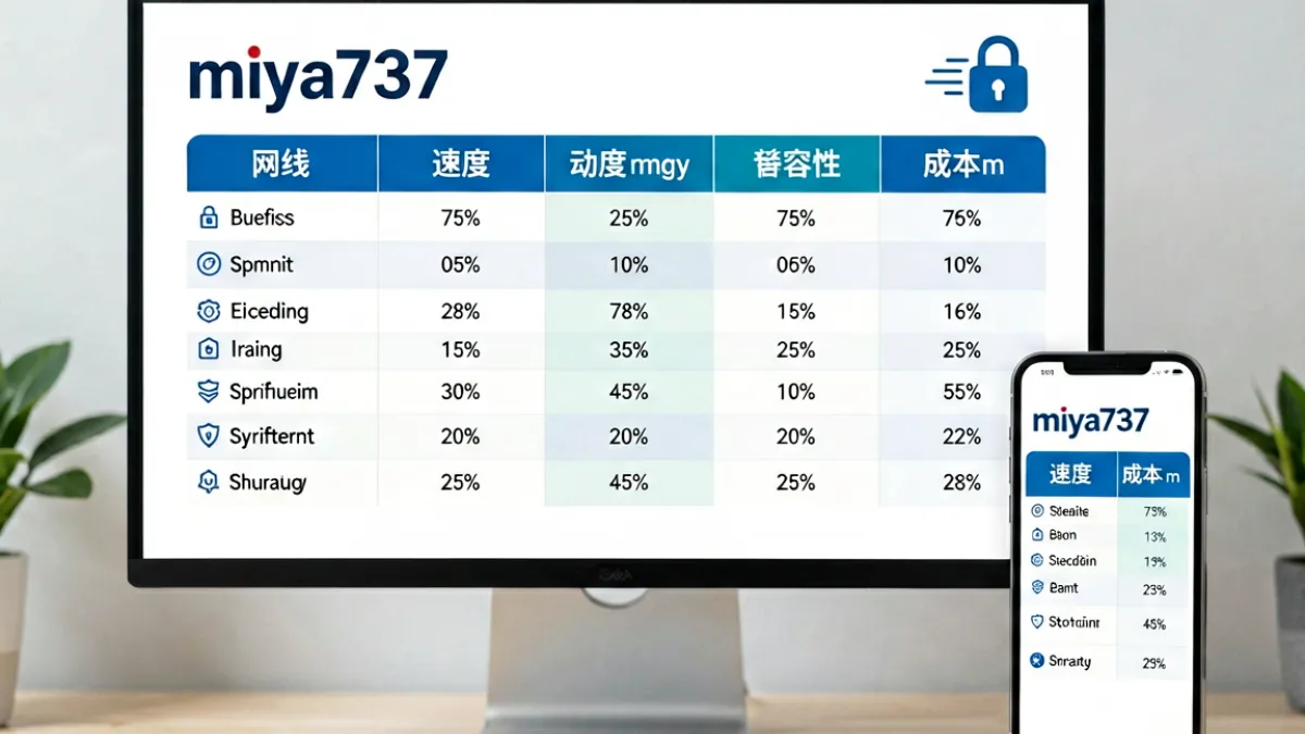 在线miya737与两类同类服务并排展示功能速度和隐私指标的对比界面